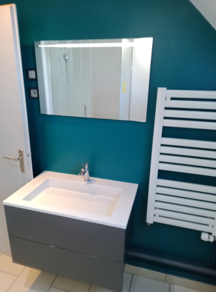 Photo réelle — Douche et rangements sous pente à Saint-Jean-de-Braye à Saint-Jean-de-Braye
